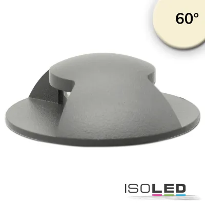 LED Bodeneinbaustrahler, rund 2SIDE 60mm, schwarz, 12-24V, IP67, 3W, 60°, warmweiß