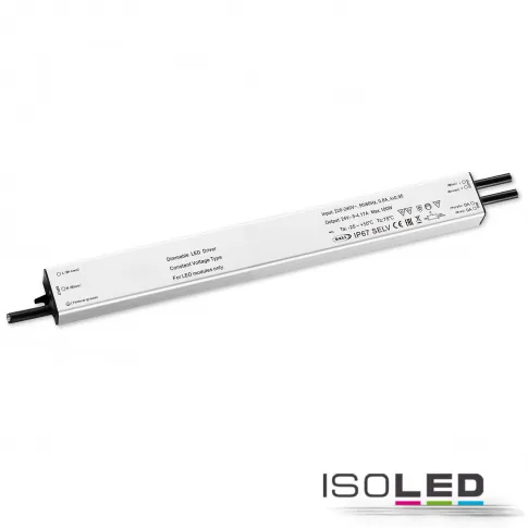 LED PWM-Trafo 24V/DC, 0-100W, slim, Push/DALI-2 dimmbar, IP67, SELV